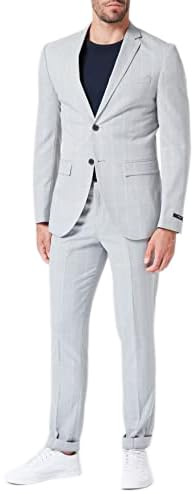 JACK & JONES Herren Jprfranco Check Suit Sn, Light Gray/Checks:super Slim Fit, 56
