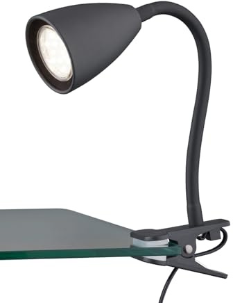 Trio Leuchten Wanda klämlampa 202620132, matt svart metall, utom 1 x GU10, flexibel arm