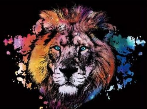 Figured'Art - Pintura para rascar, tamaño A3 (29,7 x 42 cm), diseño de león, juego completo de rasguños