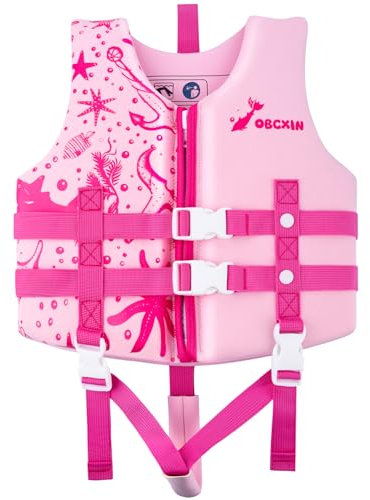 Schwimmweste Kinder - Schwimmhilfe für Jungen und Mädchen mit verstellbaren Schnallen & Doppelte Sicherheitsgurten, Kinder Schwimmweste Neopren 5-7 Jahre/13-21 Kg