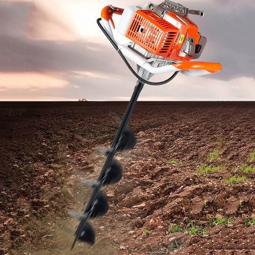 Trivella A Benzina con Motore A 2 Tempi da 52 CC, Include 1 Punta da 200 Mm, Trivella Elettrica Adatta per Giardini E Terreni Agricoli, 1700 W, Uso Professionale E Fai da Te