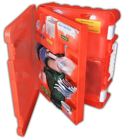 Rapid Care First Aid Kit, 100 Person Trauma Kit, 217 Pieces, ANSI 2021 Compliant, Exceeds OSHA Standards, AB2660 Trauma Ready, for Workplace, Home, Jobsite, Outdoor Emergency Use