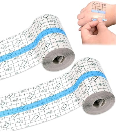 JUKOTA 2 Rotoli Cerotto per Doccia, Impermeabile, 15 cm x 2 m, Cerotti Impermeabili per Doccia, Pellicola per Tatuaggi Protezione, Bendaggio Antiallergico, Protezione Delle Ferite