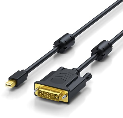 NEXHYPE Mini DisplayPort to DVI Cable, Active Shielded Mini DP to DVI Adapter Cable with Gold-Plated Connectors, Thunderbolt Compatible Converter for MacBook, Laptop, Monitor, Projector (3.3FT)