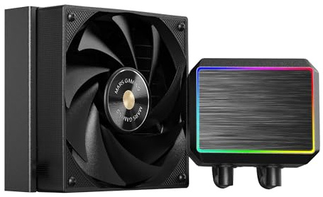 Mars Gaming ML-PROII120 Refrigeración Líquida AIO 300W TDP, Bomba 4ª Gen Opti-Chamber Base de Cobre y Microcanales, 1x Ventilador 120mm FDB, Bloque de Aluminio Cepillado con FRGB Lineal, Negro