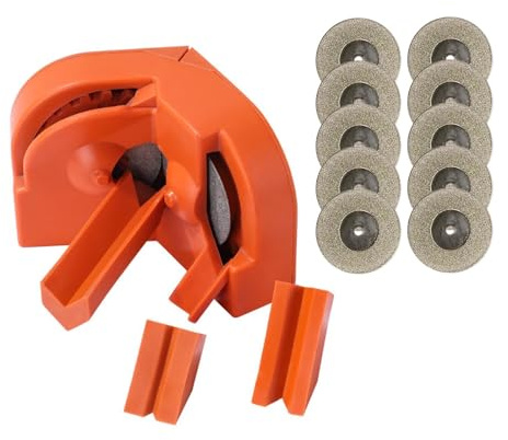 Juego de afilador de brocas, amoladora de brocas con 10 discos abrasivos de diamante y 3 herramientas auxiliares, herramienta amoladora de brocas helicoidales eléctricas para (Naranja)