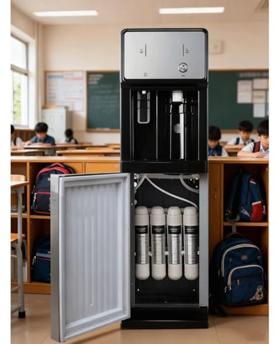 dispenser acqua Distributore D'acqua Indipendente Per La Scuola,collegamento Diretto Alla Rete Idrica,Con Sistema Di Purificazione Dell'acqua A 4 Stadi Integrato,Refrigeratore D'acqua Calda E Fredda