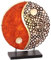 Deko-Leuchte YING YANG, rund, Natur-Material, 30 cm Durchmesser, Stimmungsleuchte, kleine Tischlampe