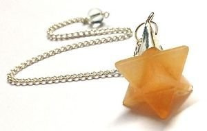 Vackert orange Merkaba-hängsmycke av aventurin, pendel, helande kristall, positiv energi, metafysisk ädelsten, reiki feng shui – hälsa, rikedom och framgång, män, kvinnor, present, psykisk energi, andlig visdom