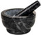 Coninx Mortaio con Pestello Marmo 15 x 8cm | Pestello per Piante Aromatiche | Mortaio per Pesto in Pietra Naturale nera | Mortar and Pestle