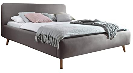 sette notti Polsterbett, Stoffbezug, Taupe, 160x200 cm