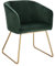 WOLTU Chaise de Salle à Manger, Fauteuil de Salon Scandinave, pour Salle de Séjour, Chambre à Coucher, Cuisine, en Velours Vert Foncé et Métal Doré, BH271dgn-1