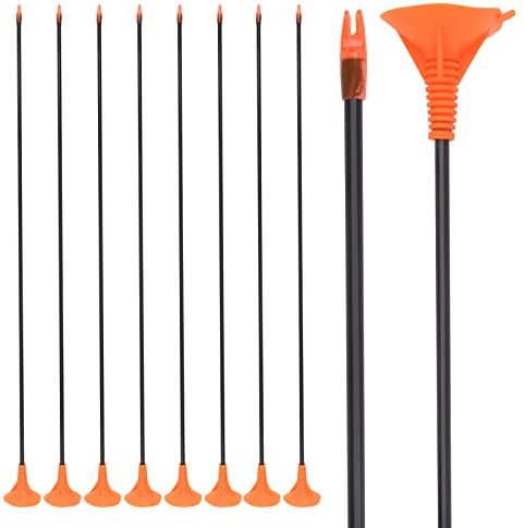 NIKA ARCHERY 28 Zoll Pfeil Bogenkönig Pfeile für Bogenschießen 8er Set aus Fiberglas mit orangenem Saugnapf Bogen