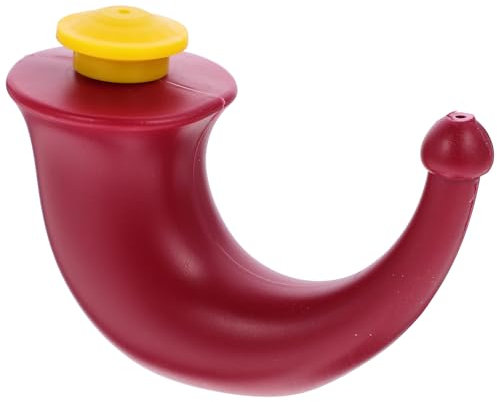 Beavorty Sinus Neti Pot - Botella de lavado nasal para enjuague nasal, para yoga, neti, enjuague nasal, irrigación sinusal, limpiador de cuernos rojos, botella de enjuague nasal