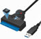 KingData Cable Adaptador USB 3.0 a SATA para Unidades SSD HDD de 2,5 Pulgadas, Convertidor Externo y Cable USB 3.0 - SATA III