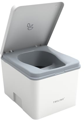 TRELINO Evo Weiß S (39 x 33 x 29,6 cm), Trockentrenntoilette, mobile Campingtoilette ohne Chemie, Trenntoilette für Wohnmobil, Van, Camper, Camping, Garten