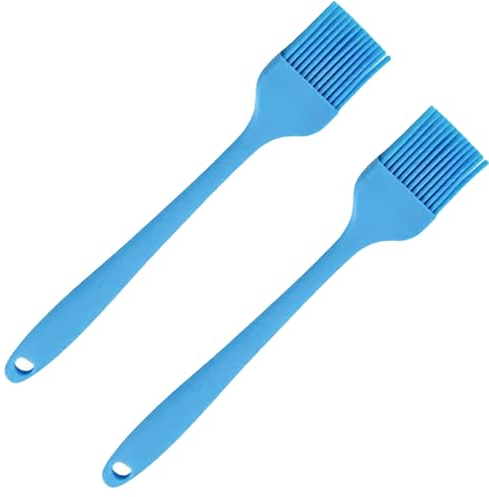 Confezione da 2 pennelli in silicone per imbastire la griglia, pennello in silicone per pasticceria, barbecue, salsa, marinata, carne, smaltatura, olio, pennello resistente al calore, per cucina,