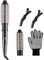 CkeyiN Thermal Hot Brush Set, 2 in 1 Ceramic Tourmaline Ionic Curling Iron, 2 Interchangeable Brushes for Short, Medium & Long Hair, Dual Voltage