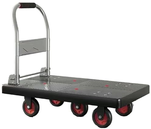 Carro de plataforma plegable resistente con ruedas y asa para oficina en casa, supermercado, almacén, camión de mano resistente para mudanzas y transporte