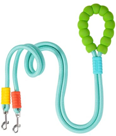 Doble correa para perros, giro de 360°, 2 metros de nylon sin enredos, divisor doble para perros con asa suave para 2 perros medianos o grandes, para caminar y entrenamiento