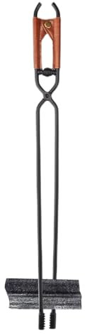Pinza per legna da ardere | Bastone per poker in metallo | Strumenti per caminetto da campeggio, pinze per legna da ardere da esterno, accessori portatili per terrazze da giardino