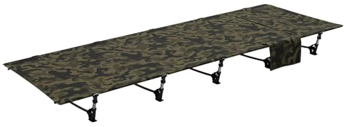 TOMOUNT Lit de camp ultra léger 190 x 70 cm en aluminium - Chaise de camping compacte facile à construire - Lit de camping résistant pour tente, randonnée en plein air, voyage, plage - Vert camouflage