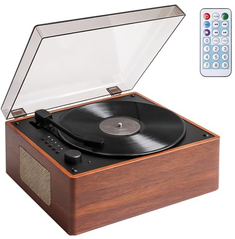 Reproductor de CD portátil con Bluetooth 5.1, reproductor de CD retro con altavoz estéreo dual, mando a distancia, recargable, reproductor de CD, compatible con USB/AUX, protección contra el polvo