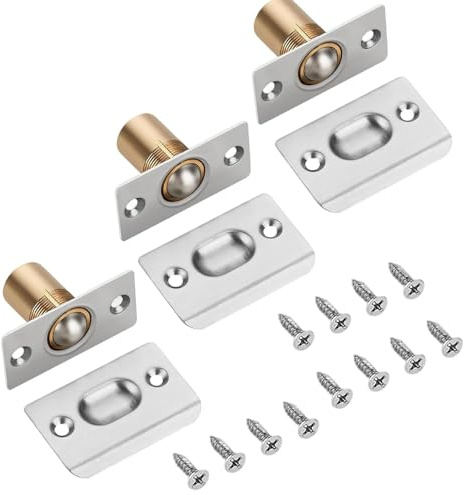 3 Sets Ball Door Catches for Internal Doors,Roller Ball Door Catches,Adjustable Ball Latches Spring Ball Bearing Door Catch for Internal Doors, Cabinets, Wardrobes & Furniture