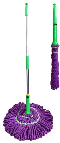 Eoixuqba Mopas giratorias para Limpieza de Suelos, trapeador telescópico para Pisos, Herramienta de Limpieza Absorbente telescópica para hormigón, Hospital, Garaje, Azulejos de cerámica, baño