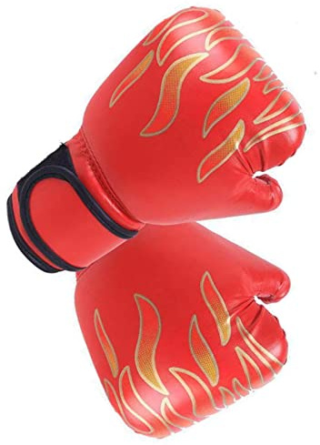 Alomejor Barnboxhandskar för Professionell Förtjockad PU -stansväska Handskar, Fullt Skydd, Lämplig för Kickboxning och Muay Thai (Röd)