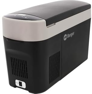 BERGER PCX15 Kompressor Kühlbox 15 L | tragbare 12/24/230-V Mini-Kühlschrank mit Press-Typ Türöffnung | Kühlbox Auto elektrisch Perfekt für Camping, Picknick & Outdoor
