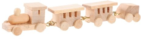 MUSISALY Mini Treno Giocattolo in Legno Naturale, Decorazione Miniatura per Casa delle Bambole, Modellino Sicuro e Levigato per Ambienti Interni