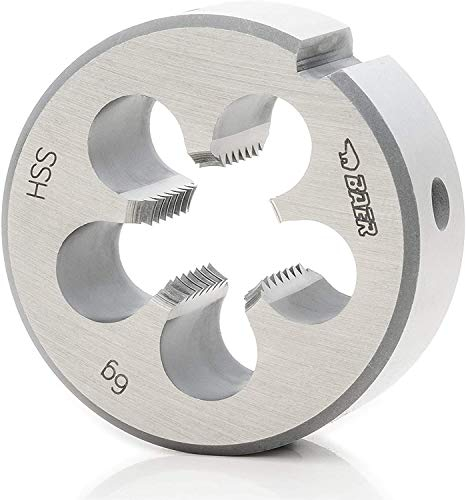 BAER Gewindeschneider M14 HSS Schneideisen - M 14 x 2,0 - Gewindeschneideisen metrisch Regelgewinde - Außengewinde Schneider aus hochlegiertem Werkzeugstahl - metrisches Außengewindeschneideisen