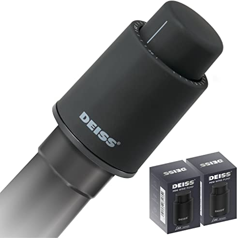 Deiss LUX [2 PCS] Wine Bottle Stopper, Reusable Wine Stoppers for Wine Bottles, Vacuum Wine Preserver with Date Markers Wine Stopper, Wine Saver to Keep Wine Really Fresh, Best Gift Wine Accessories