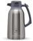 IDEUS Kaffeekanne, Doppelwandige Vakuumisolierung Isolierkanne, 2 Liter, Edelstahl, Thermoskanne hält 12 Stunden Heiß, Kanne für 15-20 Tassen, Silbrig