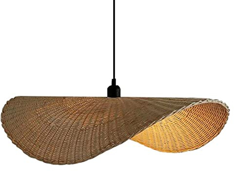 CWVYKNP Lámpara Colgante Pastoral Creativa Araña China De Mimbre Natural Lámpara Colgante Vintage De Ratán Boho Lámpara Colgante con Cable Ajustable para Restaurante, Comedor, Dormitorio