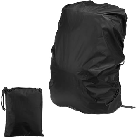 PATIKIL 70-90L Waterproof Backpack Rain Cover with Anti-Slip Cross Buckle Straps & Drawstring Bag for Hiking Camping Traveling, XXL, Black Checkered