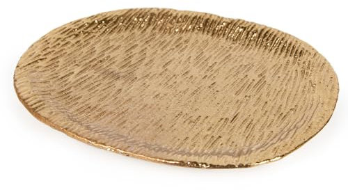 Logbuch-Verlag kleine goldfarbene Schale Dekoschale Platte gold aus Aluminium 17 x 14 x 0,5 cm Schlüsselablage Schmuckschale