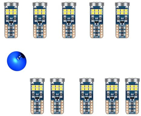 YOUNLEN T10 W5W LED (Azul Cielo),Canbus Sin Errores,12V,396LM,2.1W,18SMD 2016Chips,LED Luces Interiores Del AutomóVil, Luces Interiores Del AutomóVil Esperar(Paquete De 10)