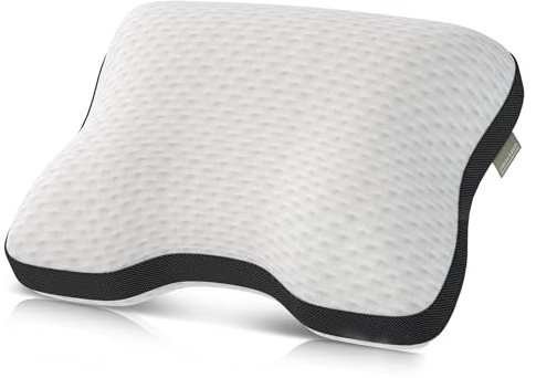 Liebscher & Bracht – Nackenstützkissen orthopädisch zur Unterstützung bei Nackenschmerzen 40x55cm – Schlafkissen ergonomisch & höhenverstellbar mit Zwei versch. Härtegraden – Atmungsaktiv & Waschbar