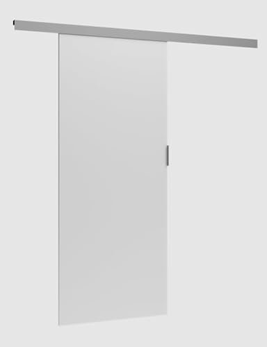 BDW Schiebetür-System GREG, Wandmontiert, Links/Rechts Montierbar, Einspurig 205(H) x86(B) x16(D) cm (Weiß)