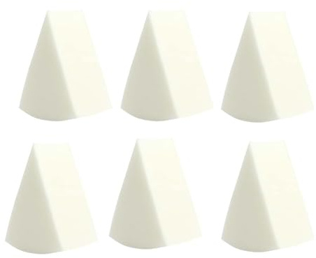 6 Pcs Triangle Sponges, Triangle Shape Make Up Sponges, Face Paint Spongess, Face Liquid Foundation Blending Facial Applicator, Makeup Foundation Beauty Tool, for Powder Cream (White)