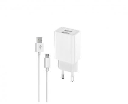Cargador Micro USB 5V 2.4A para Smartphone y Tablet, Ideal para Recarga rápida y eficiente en casa o Viajes.