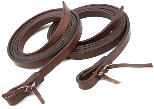 QMYBROW Leder-Zügel, geölt, geschmeidige Ranch-Zügel für Western Horse ProTack, 1,6 cm x 2,4 m