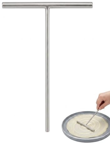 Luxorium Espátula para Crepes de Acero Inoxidable en Forma de T - Ideal para Crepes, Tortillas y Cocina en Casa o Fiestas