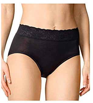 CALIDA Damen Midislip van lycrakant Taillenslip, Schwarz, 48-50 EU