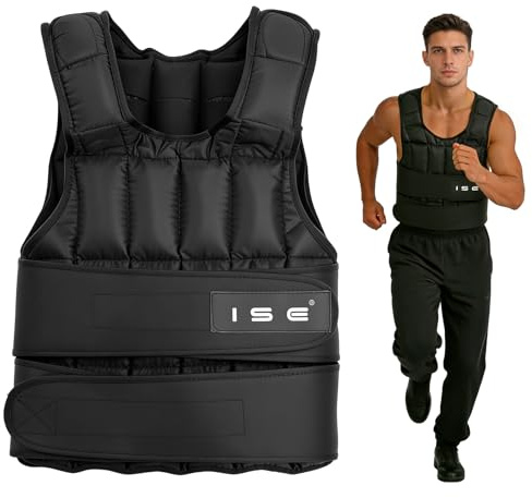 ISE 15 KG Giubbotto Zavorrato Regolabile per Donne e Uomini, Gilet Zavorrato Weighted Vest per Allenamento