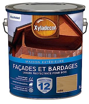 Xyladecor - Lasure Protectrice pour Bois Extérieur - Façades, Bardages, Chalets - Couleur : Satin Chêne - Quantité : 5L - 5324308