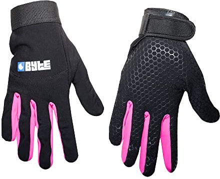 BYTE SKIN HOCKEY GLOVES BLACK PINK (EXTRA SMALL)