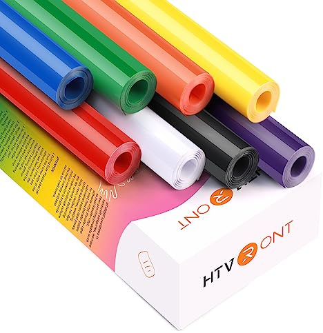 HTVRONT Permanent Vinyl for Cricut, 12 x 5ft(30.5x152CM) Permanent Adhesive Vinyl Rolls, 8 Colors Adhesive Vinyl Rolls for Cricut, Silhouette, Cameo Cutters, Signs, Scrapbooking, Craft, Die Cutters